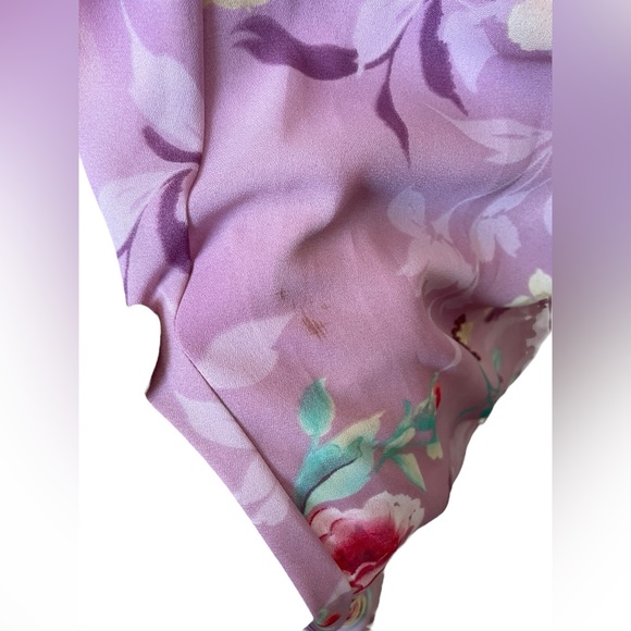 NOS Deadstock Studio C Vintage 90s Plus Purple Cottagecore Beaded Floral Dress - Picture 7 of 9